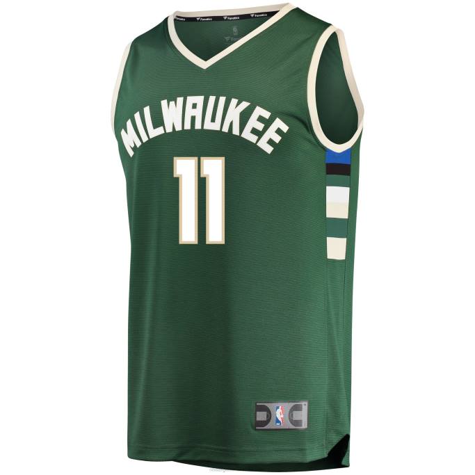 NBA 0F6D524 milwaukee bucks brook lopez verde fast break réplica playera de jugador