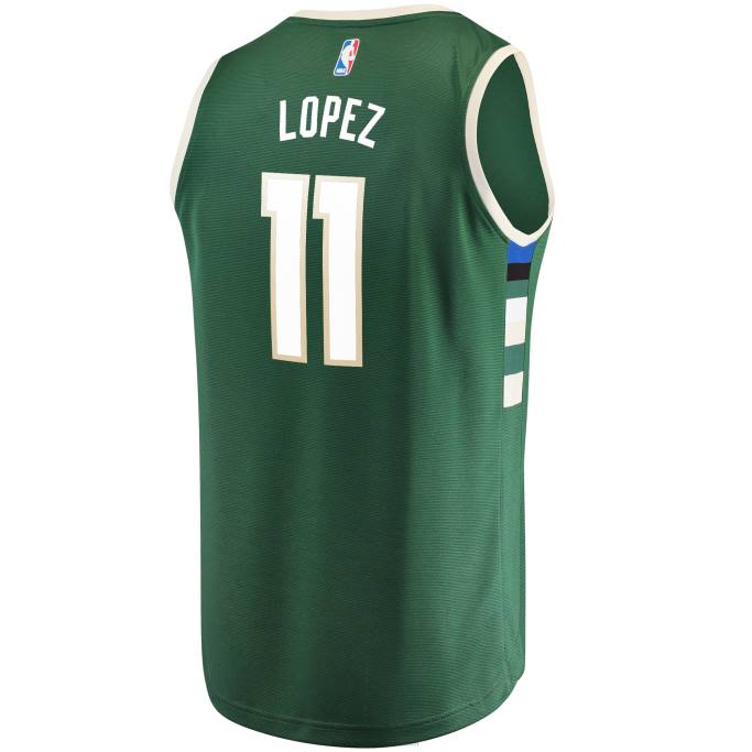 NBA 0F6D524 milwaukee bucks brook lopez verde fast break réplica playera de jugador