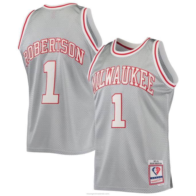 NBA 0F6D5846 milwaukee bucks oscar robertson plata 75 aniversario 1971-72 hardwood classics swingman jersey