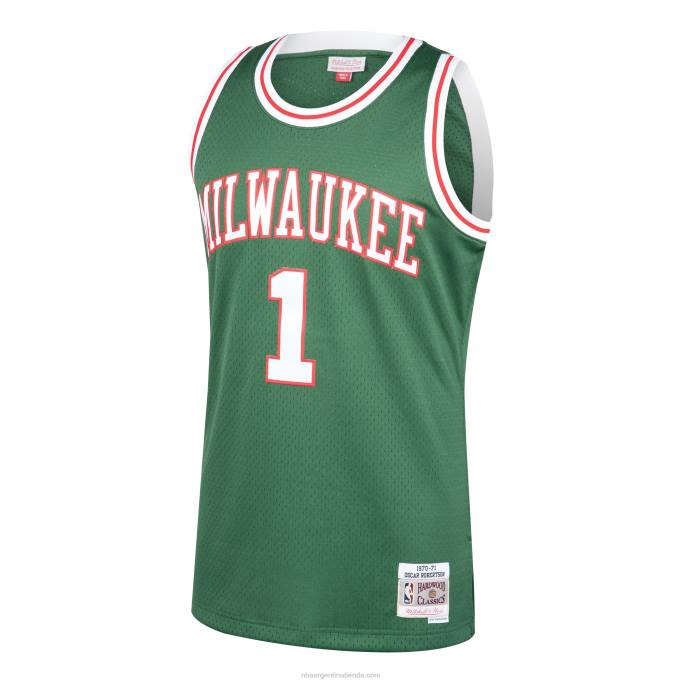 NBA 0F6D6401 milwaukee bucks oscar robertson mitchell & ness green 1970-71 hardwood classics swingman jersey