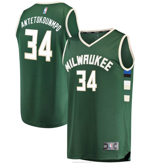 NBA 0F6D6570 milwaukee bucks antetokounmpo camiseta verde réplica de jugador de descanso rápido