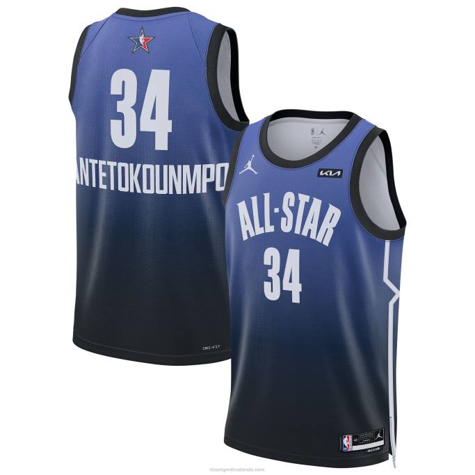 NBA 0F6D164 giannis antetokounmpo jordan marca azul juego de estrellas camiseta swingman
