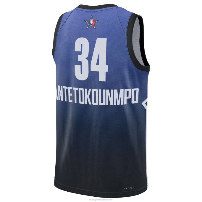 NBA 0F6D164 giannis antetokounmpo jordan marca azul juego de estrellas camiseta swingman