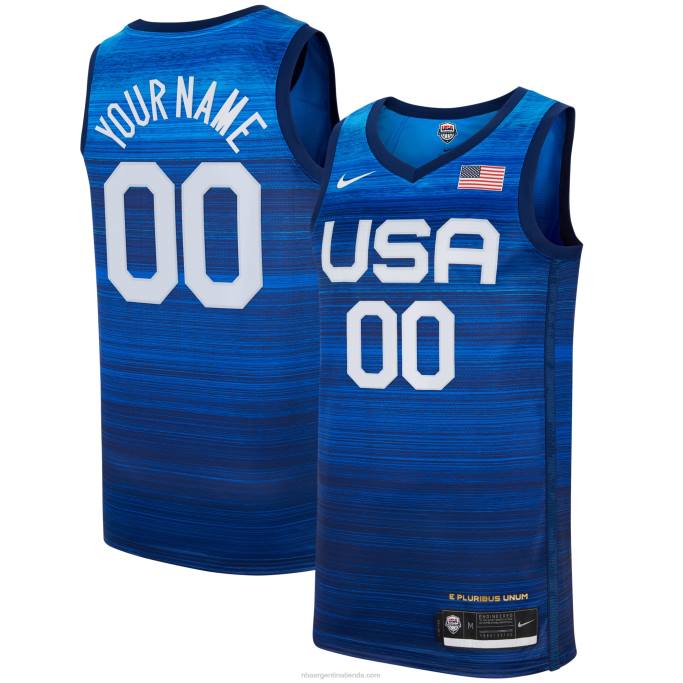 NBA 0F6D1148 camiseta de baloncesto de estados unidos nike azul marino limitada personalizada