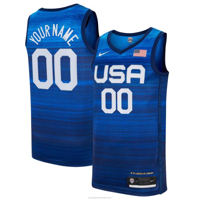 NBA 0F6D1148 camiseta de baloncesto de estados unidos nike azul marino limitada personalizada