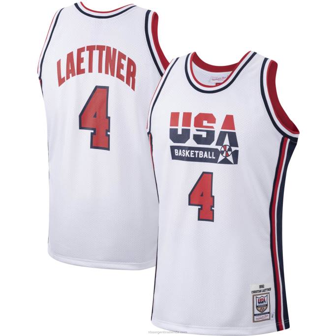 NBA 0F6D2920 usa basketball christian laettner mitchell & ness blanco auténtico 1992 jersey