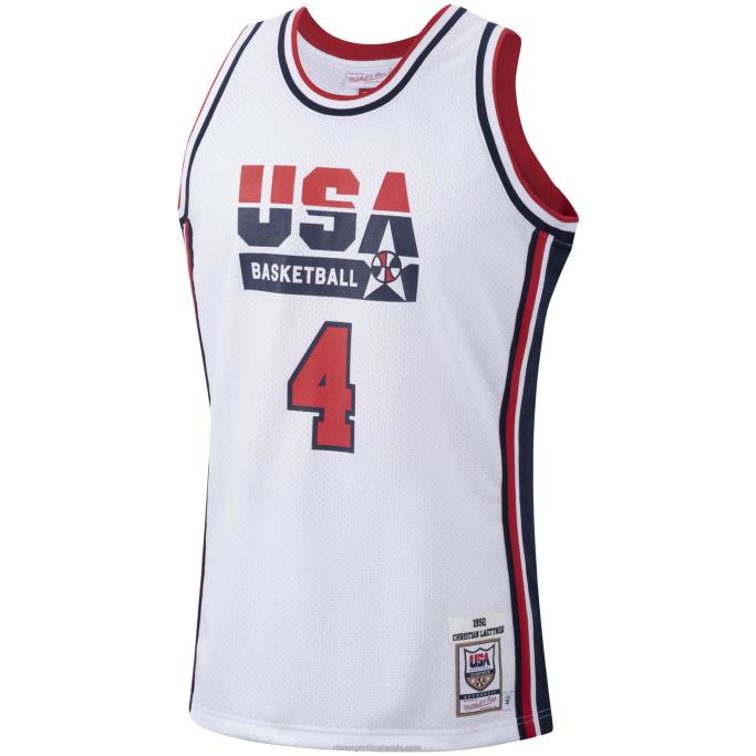 NBA 0F6D2920 usa basketball christian laettner mitchell & ness blanco auténtico 1992 jersey