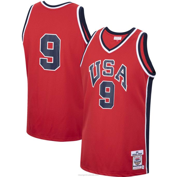 NBA 0F6D2923 camiseta usa basketball michael jordan mitchell & ness rojo autentico 1984