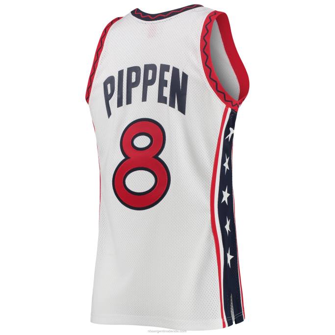 NBA 0F6D6728 usa basketball scottie pippen mitchell & ness white hardwood classics auténtico jersey