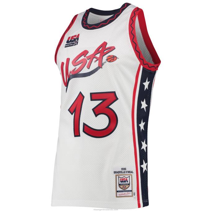 NBA 0F6D6985 usa basketball shaquille o'neal mitchell & ness white hardwood classics jersey auténtico