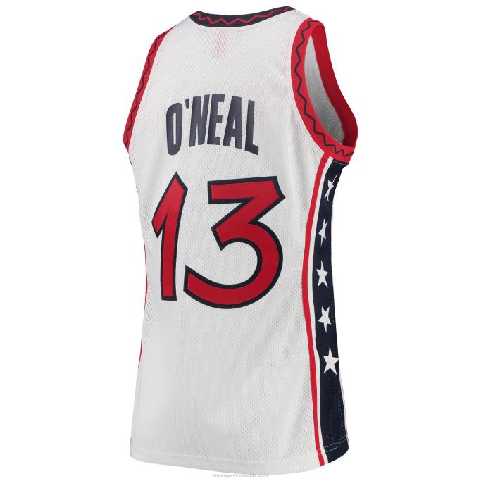 NBA 0F6D6985 usa basketball shaquille o'neal mitchell & ness white hardwood classics jersey auténtico