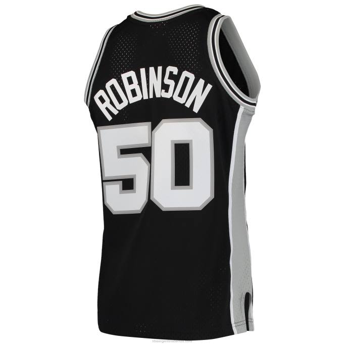 NBA 0F6D1052 san antonio spurs david robinson mitchell & ness camiseta clásica negra de madera dura alero