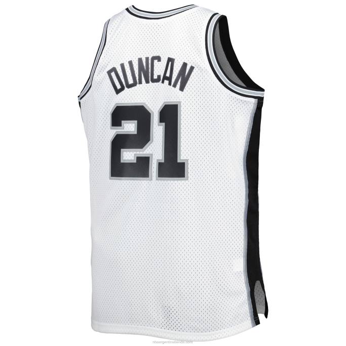 NBA 0F6D1114 san antonio spurs tim duncan mitchell & ness white big & tall hardwood classics swingman jersey