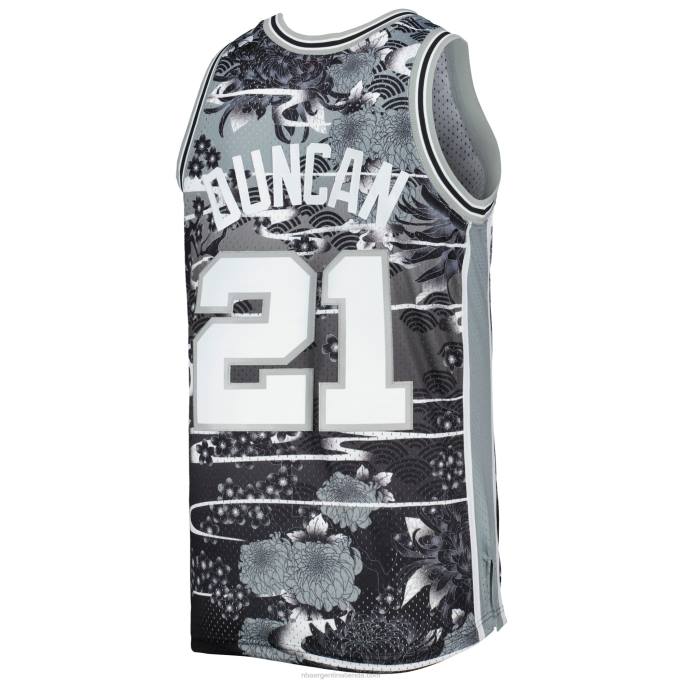 NBA 0F6D1375 san antonio spurs tim duncan mitchell & ness plata hardwood classics año nuevo lunar jersey swingman