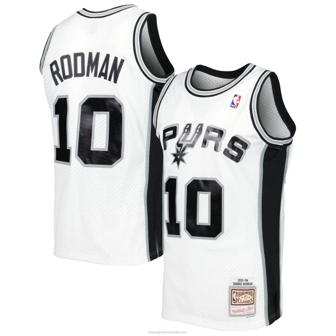 NBA 0F6D2426 camiseta san antonio spurs dennis rodman mitchell & ness blanca 1993-94 hardwood classics swingman jersey