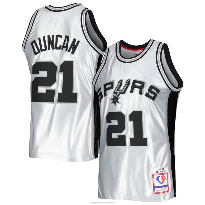NBA 0F6D2728 san antonio spurs tim duncan platino hardwood classics 75th aniversario swingman jersey
