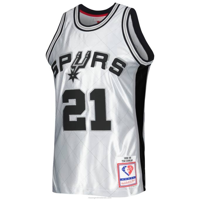 NBA 0F6D2728 san antonio spurs tim duncan platino hardwood classics 75th aniversario swingman jersey