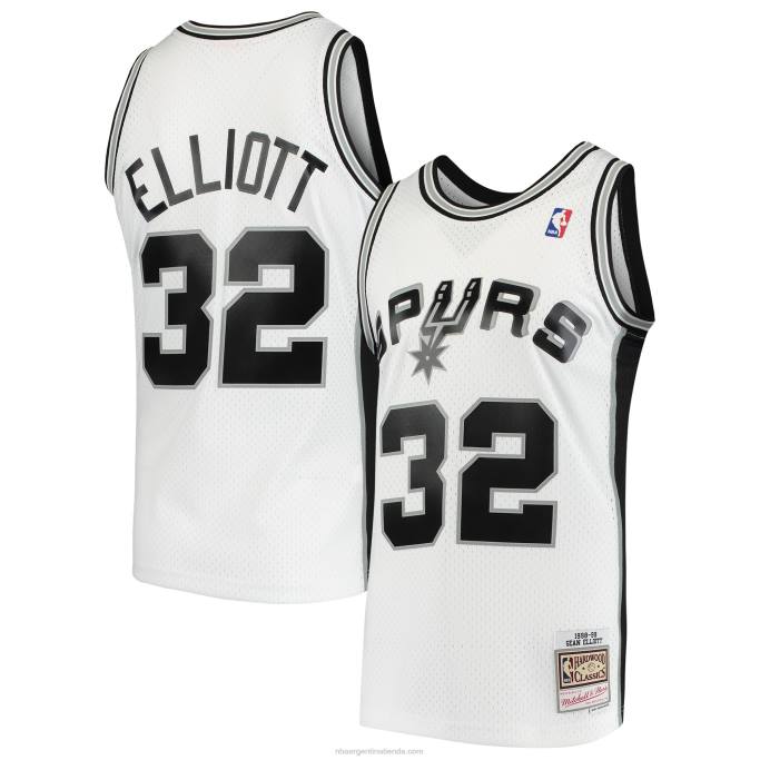 NBA 0F6D2762 san antonio spurs sean elliott mitchell & ness white hardwood classics swingman jersey