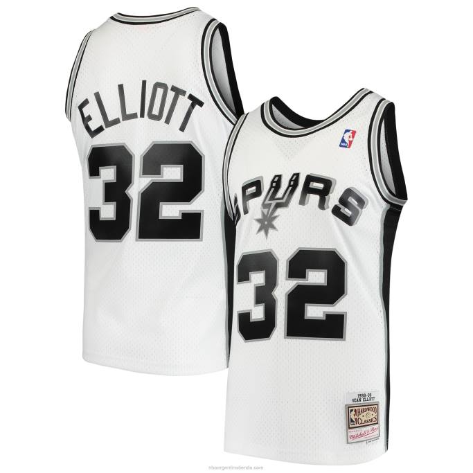 NBA 0F6D2762 san antonio spurs sean elliott mitchell & ness white hardwood classics swingman jersey
