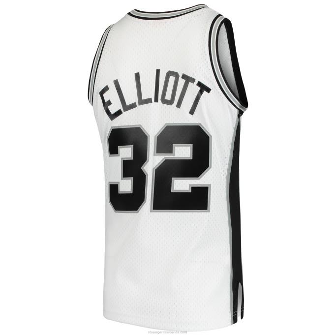 NBA 0F6D2762 san antonio spurs sean elliott mitchell & ness white hardwood classics swingman jersey