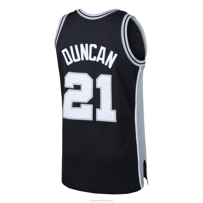 NBA 0F6D430 camiseta de swingman de los san antonio spurs tim duncan mitchell & ness black hardwood classics