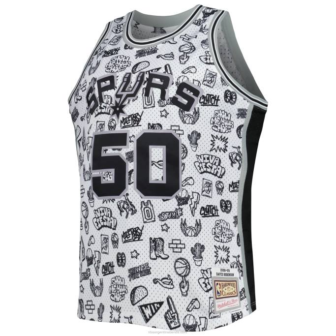 NBA 0F6D5485 san antonio spurs david robinson blancas de madera dura clásicas garabatos alero jugador
