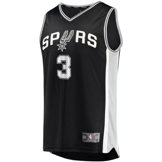 NBA 0F6D6378 camiseta replica san antonio spurs keldon johnson negra fast break