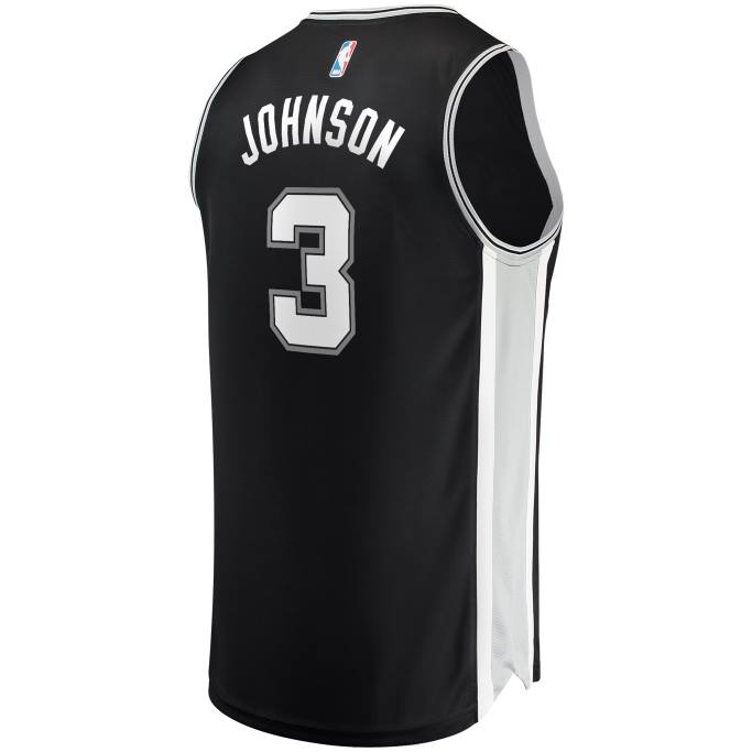 NBA 0F6D6378 camiseta replica san antonio spurs keldon johnson negra fast break