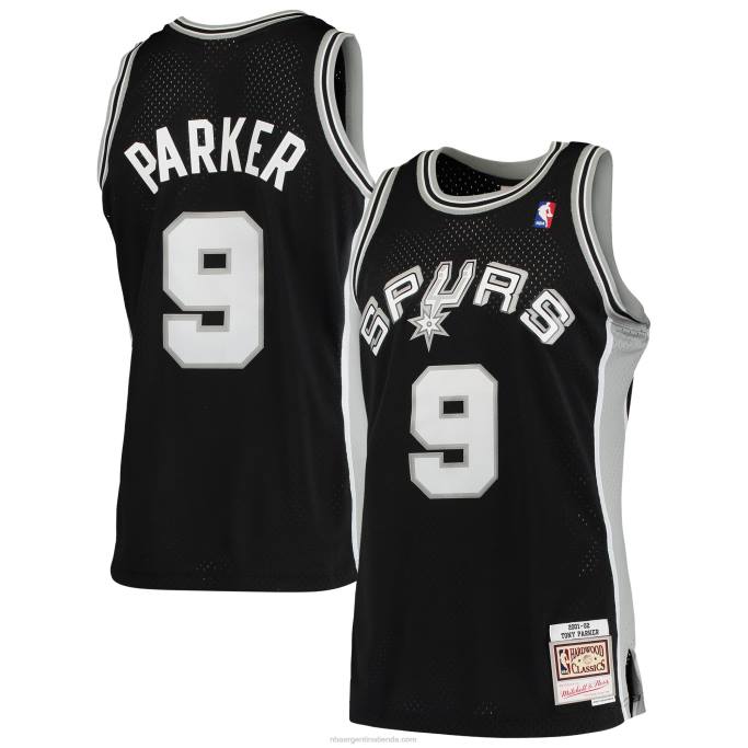 NBA 0F6D6865 camiseta de los san antonio spurs tony parker #9 mitchell & ness black hardwood classics swingman jersey