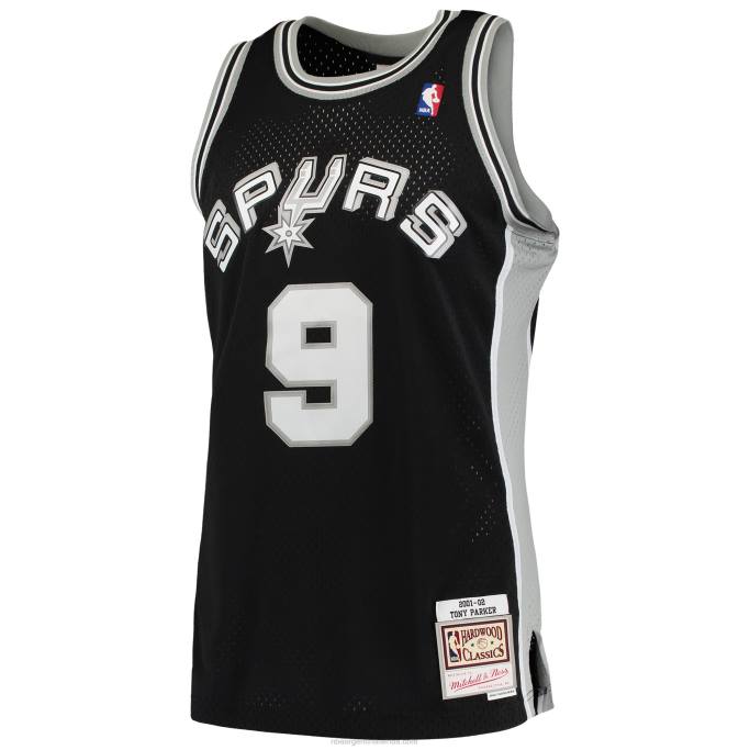 NBA 0F6D6865 camiseta de los san antonio spurs tony parker #9 mitchell & ness black hardwood classics swingman jersey