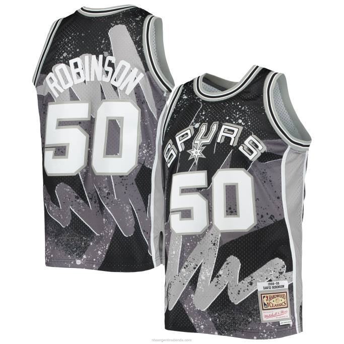 NBA 0F6D7031 san antonio spurs david robinson mitchell & ness black hardwood classics hyper hoops swingman jersey