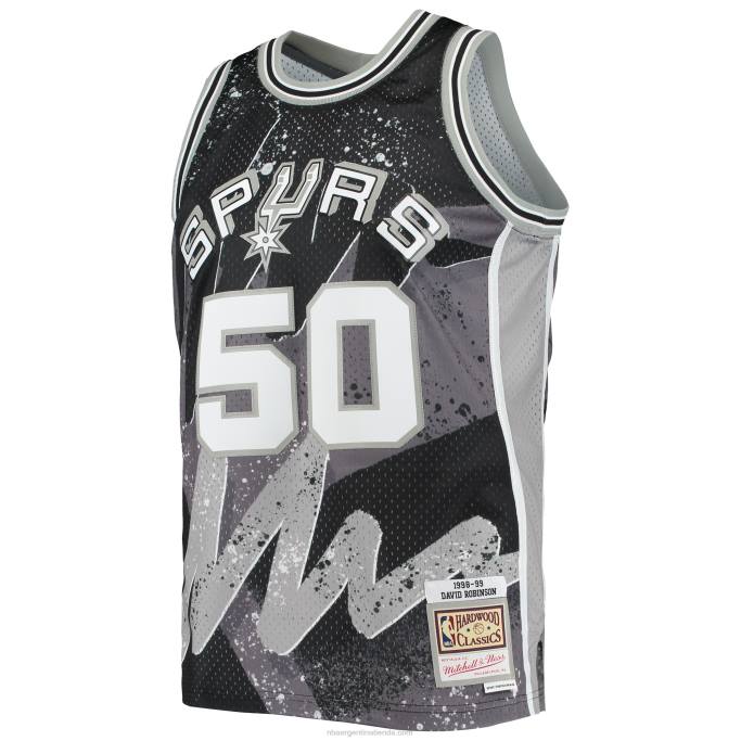NBA 0F6D7031 san antonio spurs david robinson mitchell & ness black hardwood classics hyper hoops swingman jersey