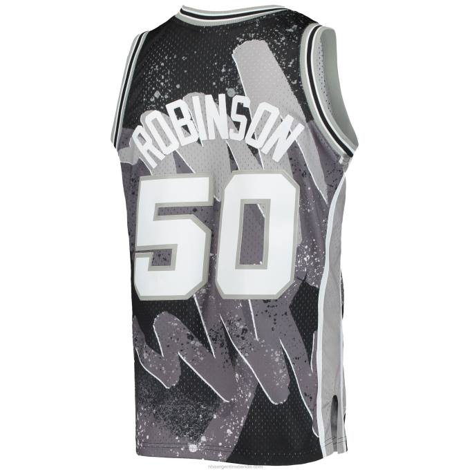 NBA 0F6D7031 san antonio spurs david robinson mitchell & ness black hardwood classics hyper hoops swingman jersey
