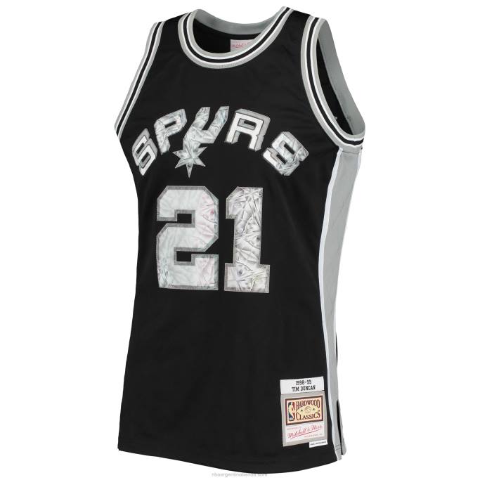 NBA 0F6D7143 san antonio spurs tim duncan black hardwood classics 75th aniversario diamante swingman jersey