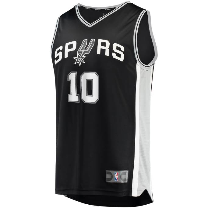 NBA 0F6D7809 san antonio spurs jeremy sochan draft negro primera ronda pick fast break replica jugador jersey