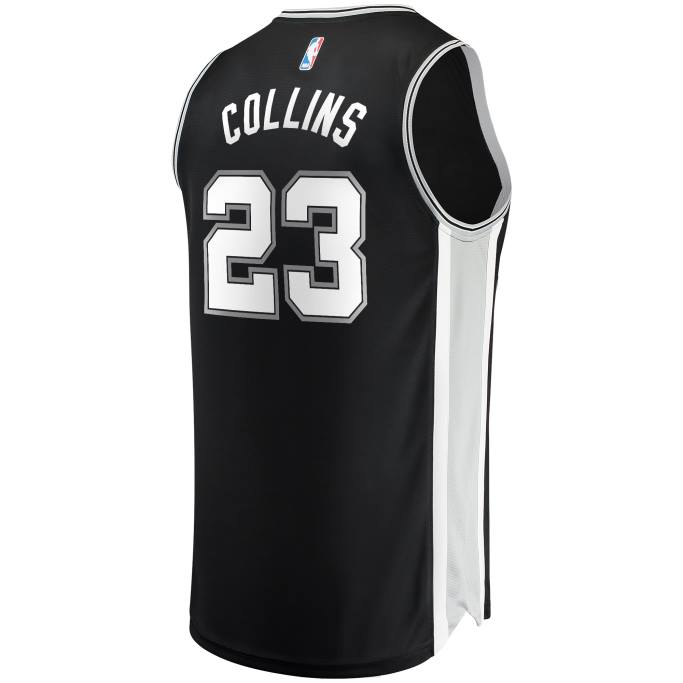 NBA 0F6D8630 camiseta réplica de san antonio spurs zach collins negro fast break