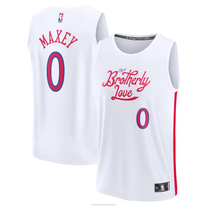NBA 0F6D100 camiseta philadelphia 76ers tyrese maxey blanca fastbreak