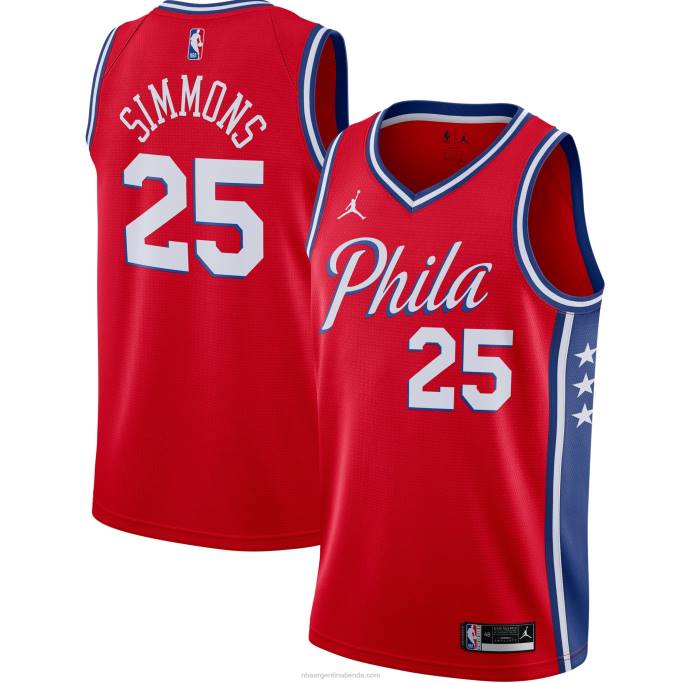 NBA 0F6D10561 philadelphia 76ers ben simmons jordan brand rojo swingman jersey
