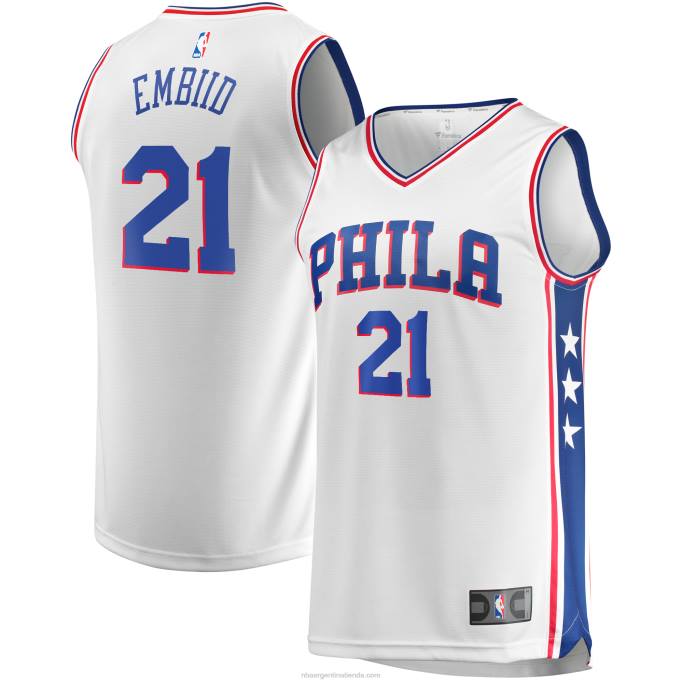 NBA 0F6D109 réplica de camiseta blanca joel embiid philadelphia 76ers