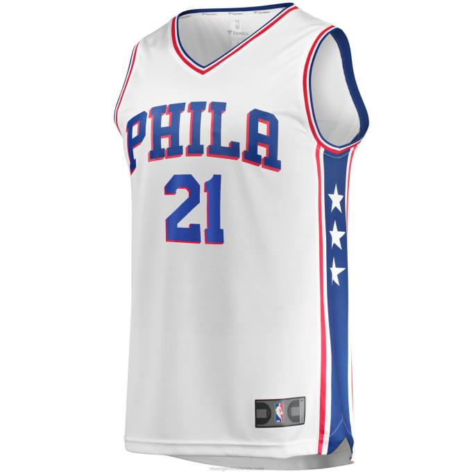 NBA 0F6D109 réplica de camiseta blanca joel embiid philadelphia 76ers