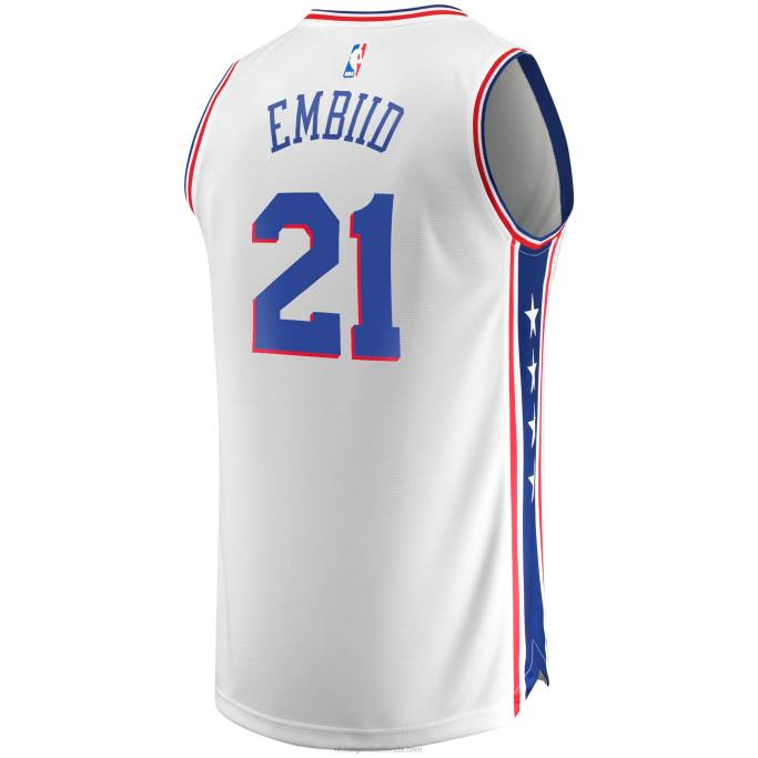 NBA 0F6D109 réplica de camiseta blanca joel embiid philadelphia 76ers