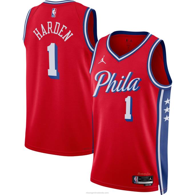 NBA 0F6D115 philadelphia 76ers james harden jordan brand rojo swingman jersey