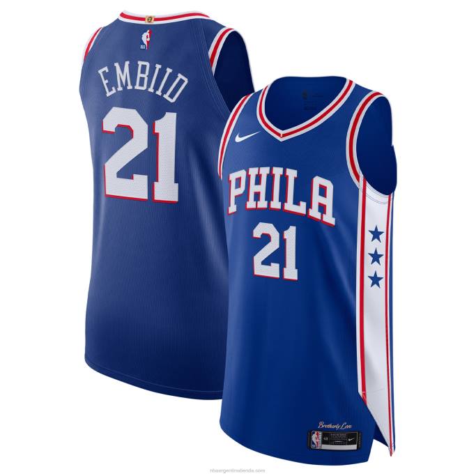NBA 0F6D126 philadelphia 76ers joel embiid nike royal auténtico playera de jugador