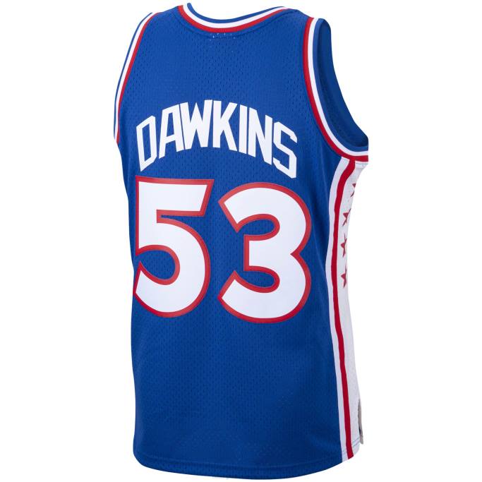 NBA 0F6D1587 philadelphia 76ers darryl dawkins mitchell & ness royal hardwood classics swingman player jersey
