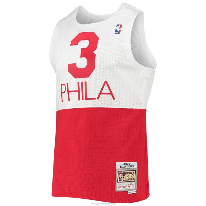 NBA 0F6D1598 philadelphia 76ers allen iverson mitchell & ness blanco hardwood classics jersey swingman