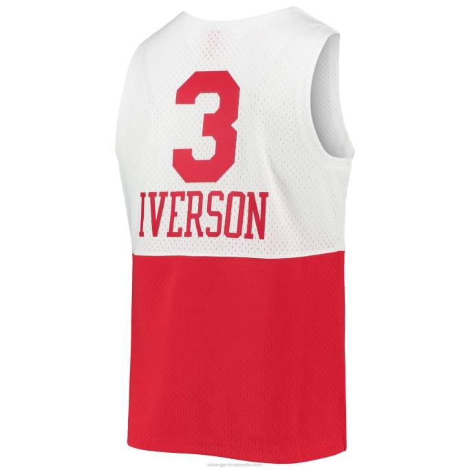 NBA 0F6D1598 philadelphia 76ers allen iverson mitchell & ness blanco hardwood classics jersey swingman