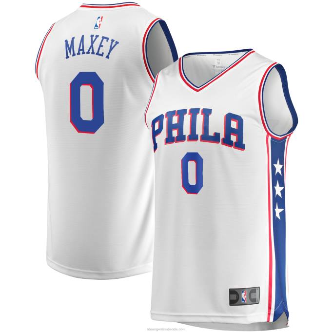 NBA 0F6D1749 camiseta réplica de philadelphia 76ers tyrese maxey blanco fast break