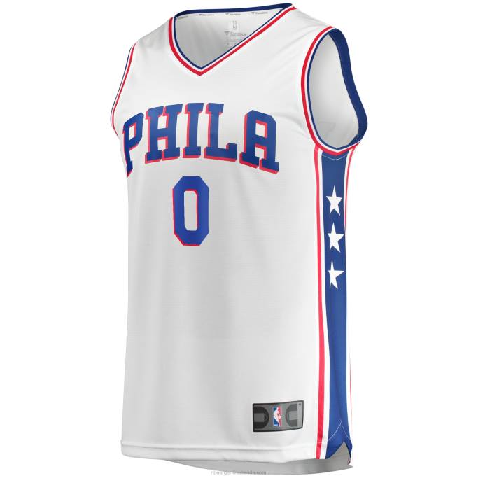 NBA 0F6D1749 camiseta réplica de philadelphia 76ers tyrese maxey blanco fast break