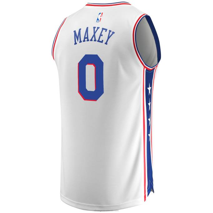 NBA 0F6D1749 camiseta réplica de philadelphia 76ers tyrese maxey blanco fast break