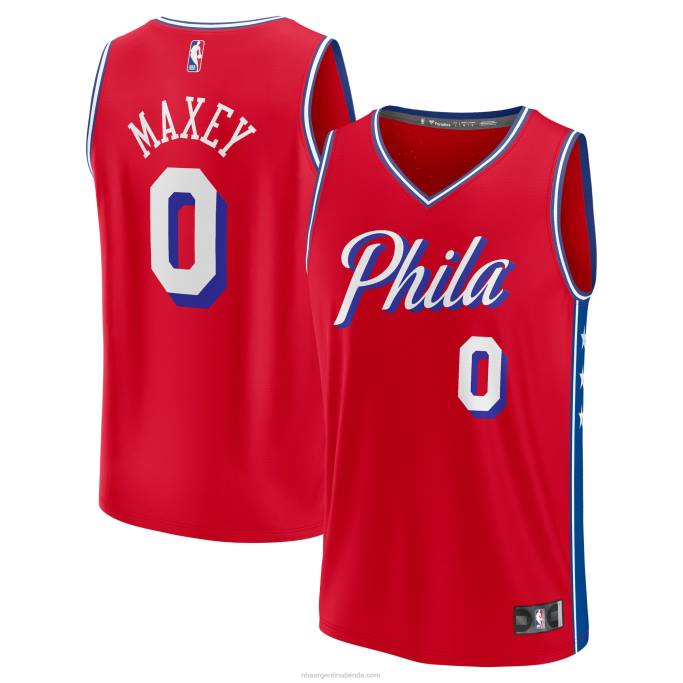 NBA 0F6D201 philadelphia 76ers tyrese maxey rojo fast break replica playera de jugador